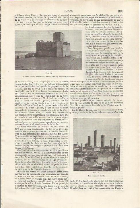 LAMINA ESPASA 35186: La torre Asturca en Italia