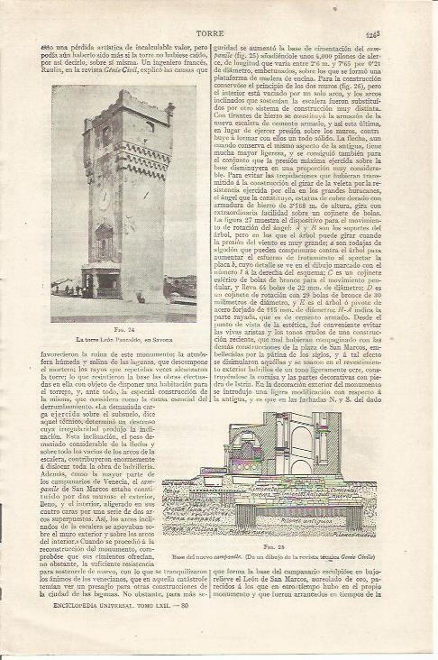 LAMINA ESPASA 35187: Torre Leon Pancaldo en Savona