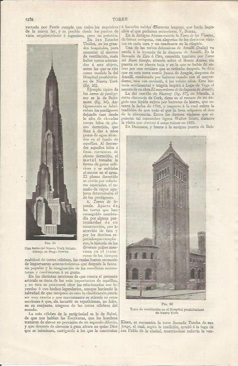 LAMINA ESPASA 35189: Torre del Hospital Prebisterano de Nueva York