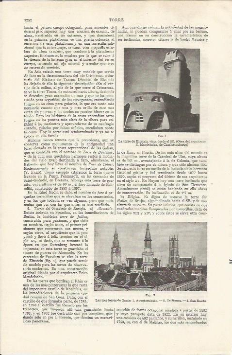 LAMINA ESPASA 35180: Torre de Einstein en Charlottenburgo
