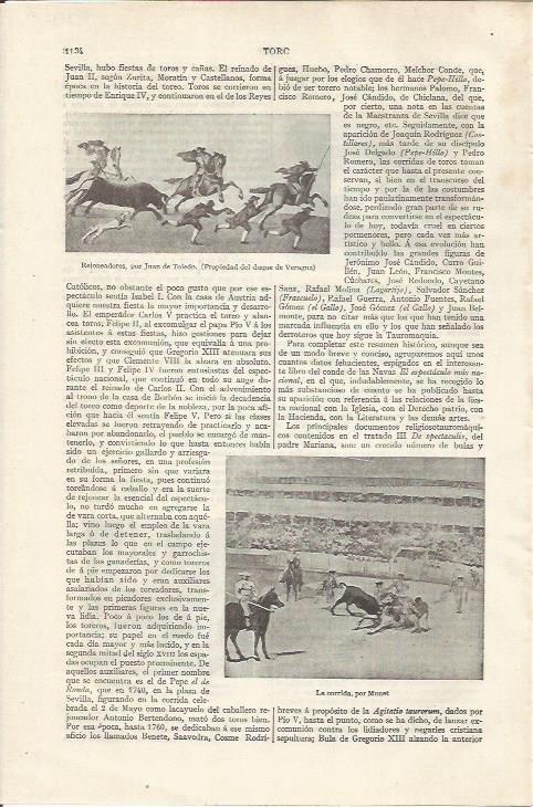 LAMINA ESPASA 35165: Rejoneadores, por Juan de Toledo