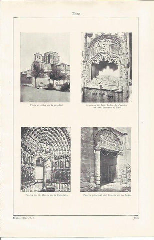 LAMINA ESPASA 35168: Catedral, Palacio de las Leyes y Colegiata en Toro