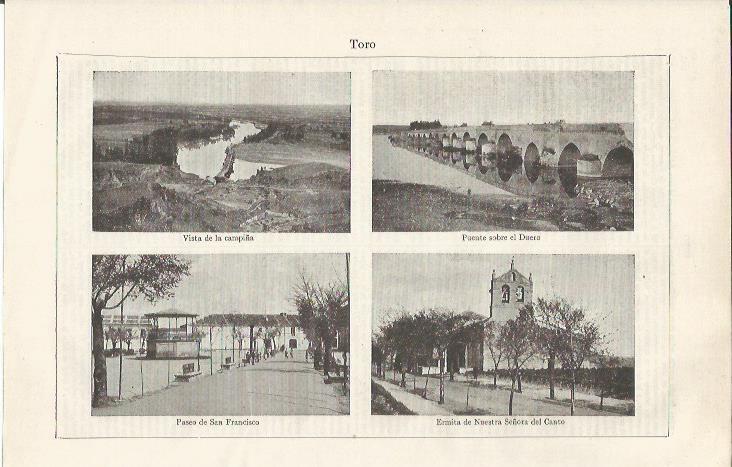 LAMINA ESPASA 35169: Campiña, puiente, Paseo de San Francisco y Ermita del Canto en Toro