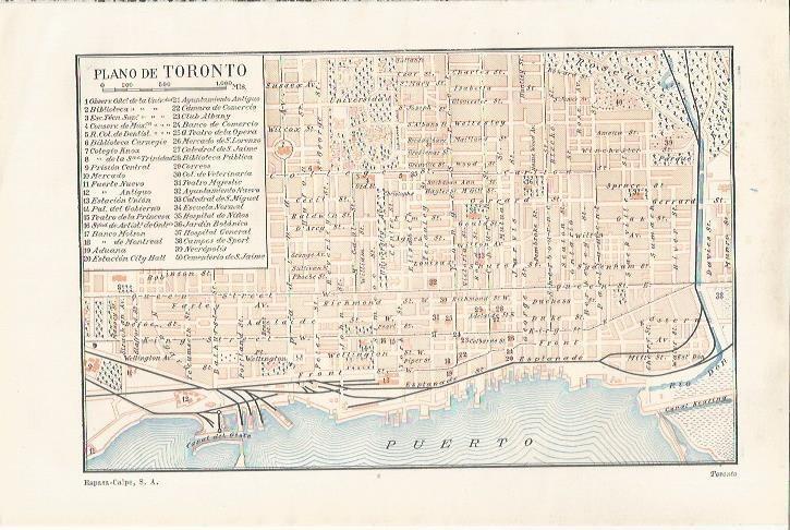 LAMINA ESPASA 35171: Plano de Toronto