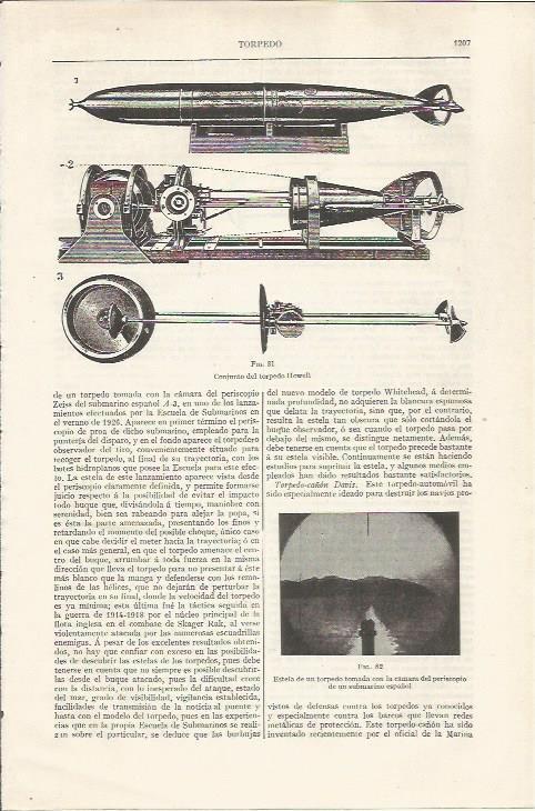 LAMINA ESPASA 35174: Conjunto del torpedo Howell
