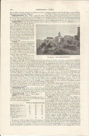 LAMINA ESPASA 35235: Puerta de San Francisco en Tossignano, Italia