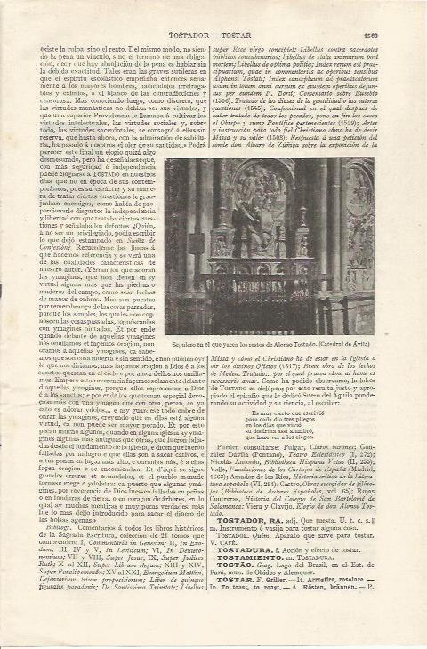 LAMINA ESPASA 35237: Sepulcro de Alonso Tostado en Avila