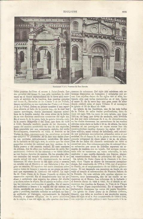 LAMINA ESPASA 35243: Puertas de San Sernin en Toulousse, Francia