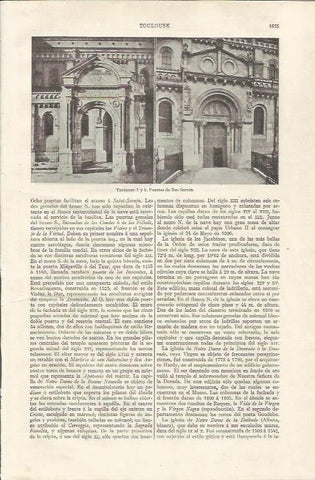 LAMINA ESPASA 35243: Puertas de San Sernin en Toulousse, Francia