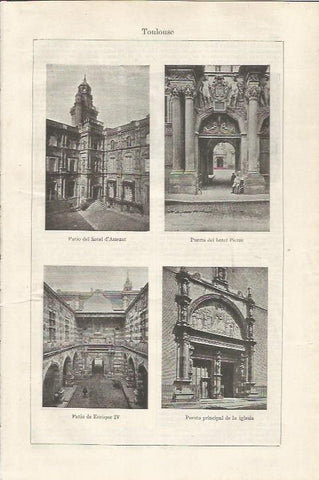 LAMINA ESPASA 35244: Hotel d'Assezat, Hotel Pierre y Patio de Enrique IV en Toulousse, Francia
