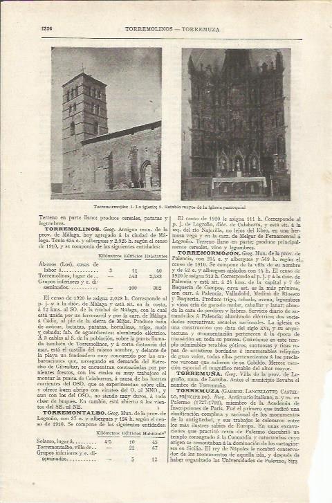LAMINA ESPASA 35205: Iglesia y retablo de Torremomojon, Palencia