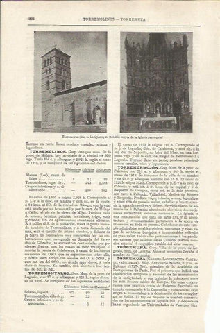 LAMINA ESPASA 35205: Iglesia y retablo de Torremomojon, Palencia