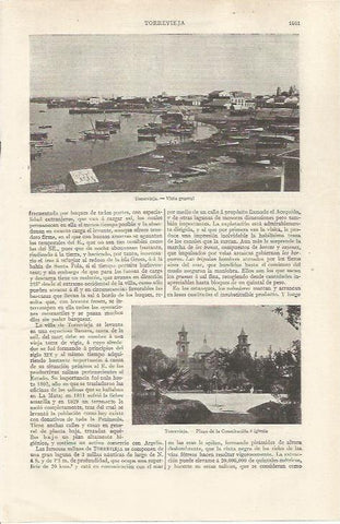 LAMINA ESPASA 35214: Vista y plaza en Torrevieja, Alicante