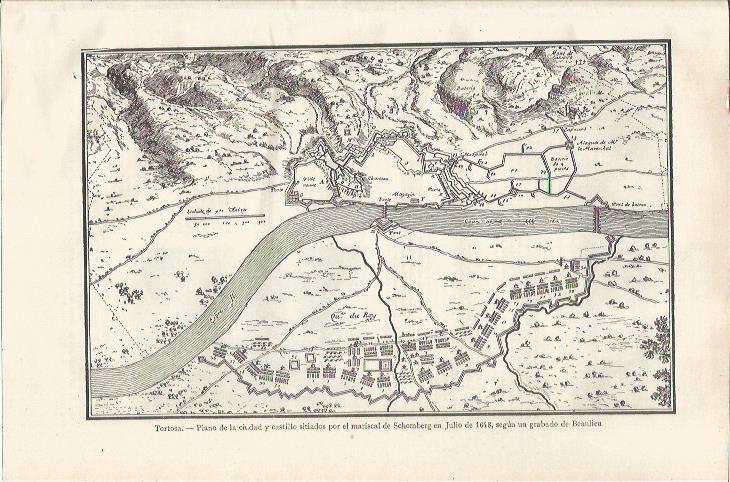 LAMINA ESPASA 35223: Plano de Tortosa de 1648