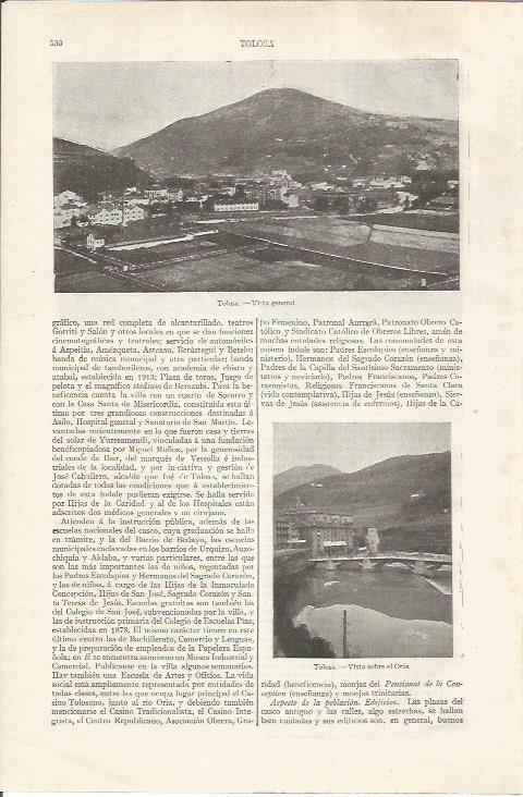 LAMINA ESPASA 35085: Vistas de Tolosa