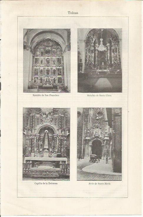 LAMINA ESPASA 35088: Interior de la Catedral de Tolosa