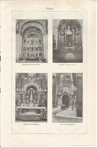 LAMINA ESPASA 35088: Interior de la Catedral de Tolosa
