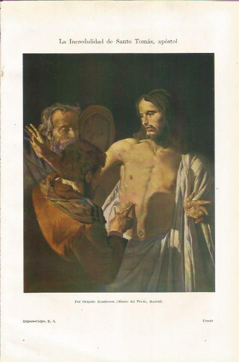 LAMINA ESPASA 35093: La incredulidad de Santo Tomas,por G. Honthorst