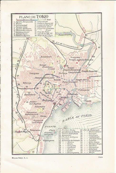 LAMINA ESPASA 35051: Plano de Tokio