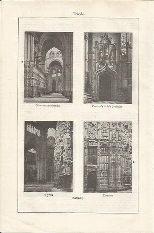 LAMINA ESPASA 35065: Interior de la Catedral de Toledo