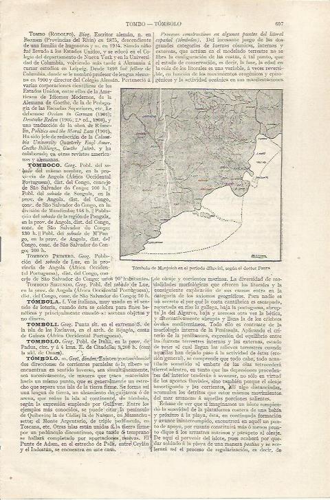 LAMINA ESPASA 35099: Tombolo de Montjuic según el doctor Faura