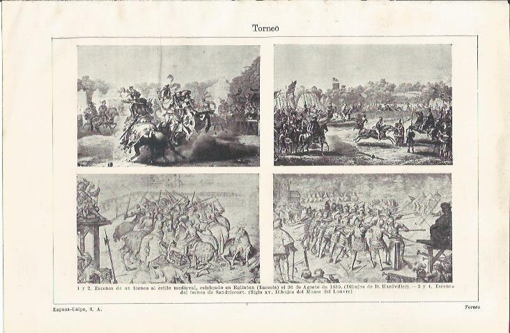 LAMINA ESPASA 35145: Dibujos de torneos en el Museo del Louvre