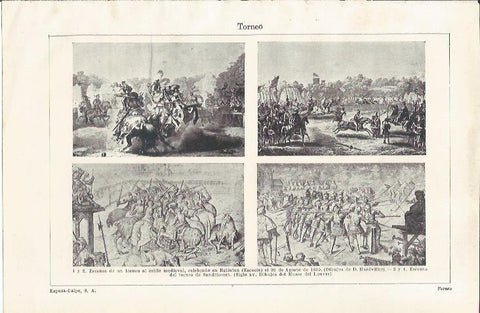 LAMINA ESPASA 35145: Dibujos de torneos en el Museo del Louvre