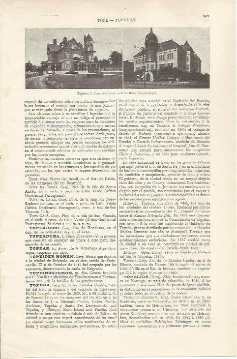 LAMINA ESPASA 35124: Casa Gobierno y Rock Island Depot en Topeka, Estados Unidos