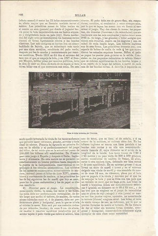 LAMINA ESPASA 34553: Mesa de billar artistica