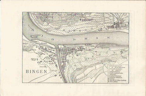 LAMINA ESPASA 34555: Plano de Bingen, Alemania
