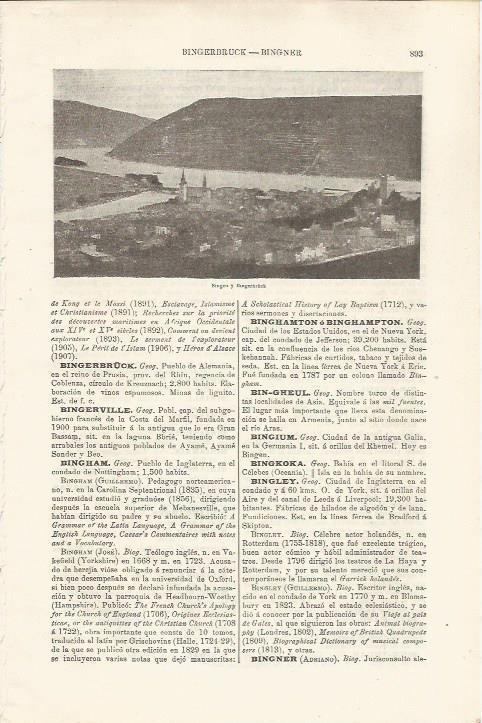 LAMINA ESPASA 34557: Bingen y Bimgerbruck, Alemania