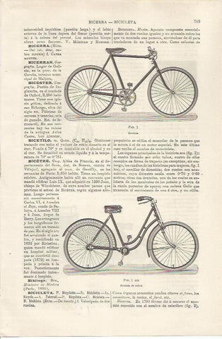 LAMINA ESPASA 34531: Bicicleta y bicicleta de señora