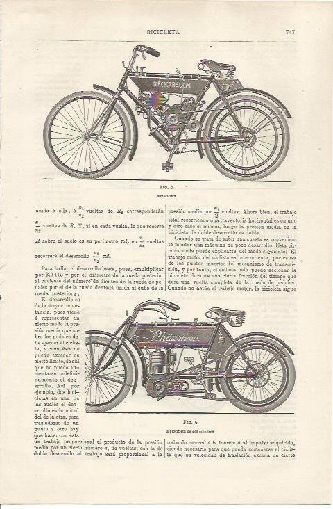 LAMINA ESPASA 34532: Motocicleta de dos cilindros