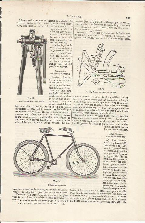 LAMINA ESPASA 34533: Bicicleta con engranajes
