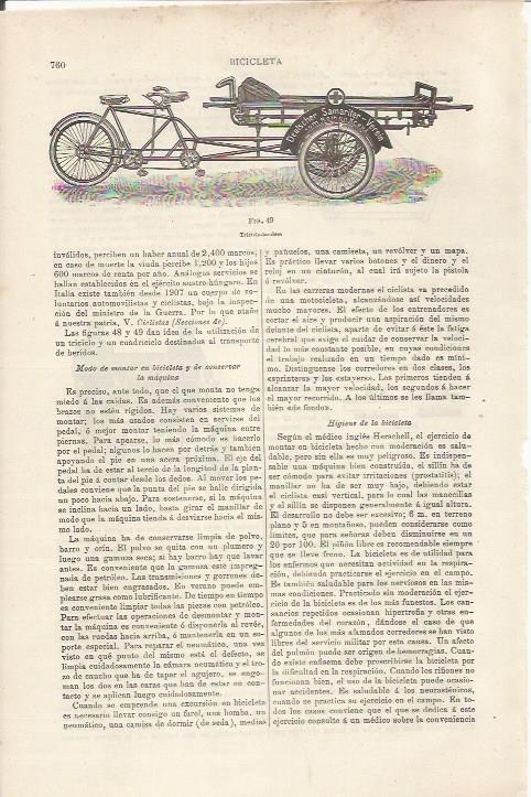 LAMINA ESPASA 34535: Triciclo tandem
