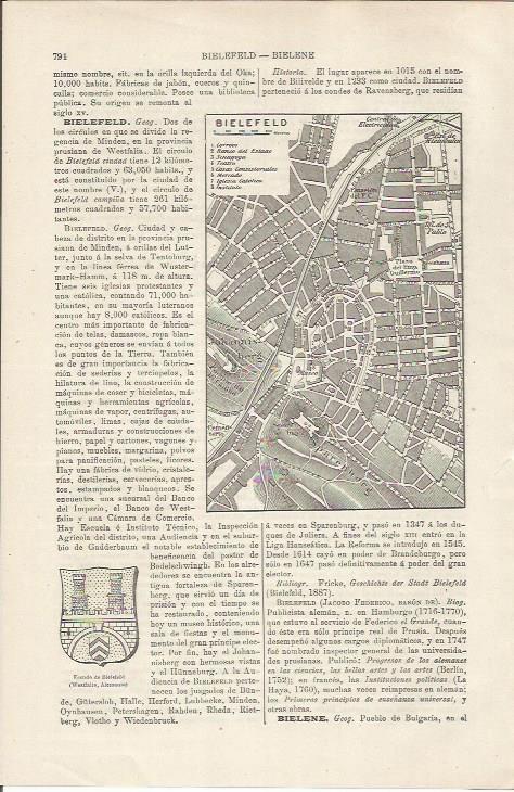 LAMINA ESPASA 34538: Plano de Bielefeld, Alemania
