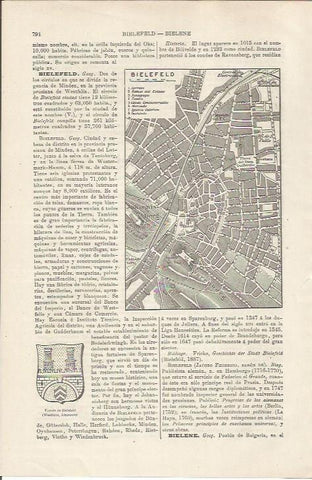 LAMINA ESPASA 34538: Plano de Bielefeld, Alemania
