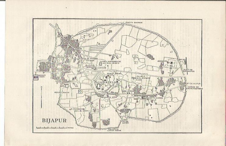 LAMINA ESPASA 34540: Plano de Bijapur, India