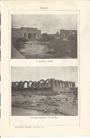 LAMINA ESPASA 34541: Ciudadela y tumba en Bijapur, India