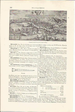 LAMINA ESPASA 34542: Grabado de Bilbao del siglo XXVII