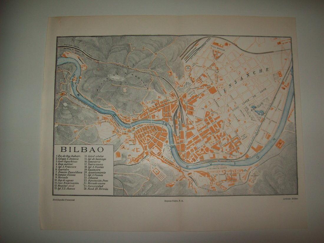 LAMINA ESPASA 34545: Plano de Bilbao