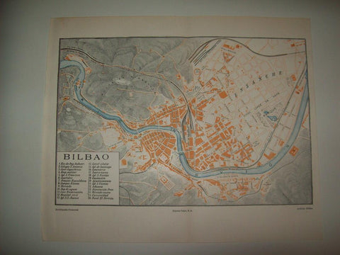 LAMINA ESPASA 34545: Plano de Bilbao