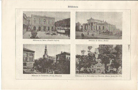 LAMINA ESPASA 34525: Biblioteca de Malta, de Odessa, de Greifswald y de la Universidad de Princeton