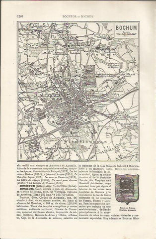 LAMINA ESPASA 34608: Plano de Bochum, Alemania