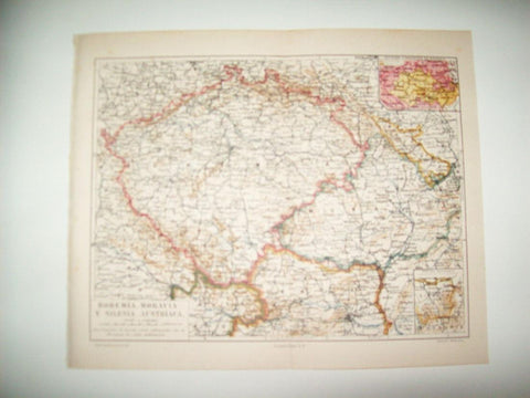 LAMINA ESPASA 34622: Mapa de Bohemia, Moravia y Silesia Austriaca