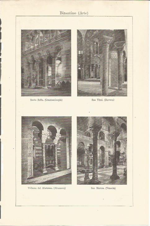 LAMINA ESPASA 34576: Edificios bizantinos: Santa Sofia, San Marcos Matroneo y San Vitale