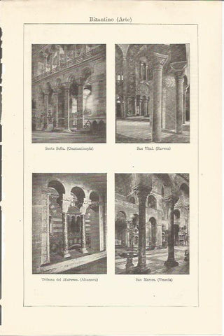 LAMINA ESPASA 34576: Edificios bizantinos: Santa Sofia, San Marcos Matroneo y San Vitale