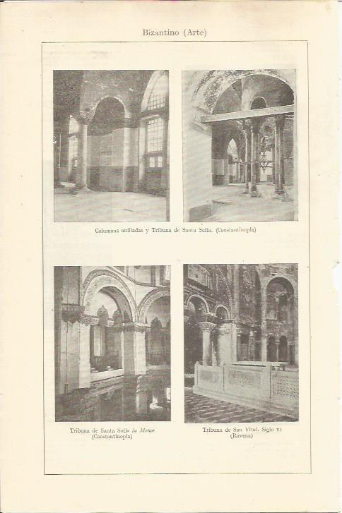 LAMINA ESPASA 34581: Interior de Santa Sofia de Estambul y de San Vitale de Ravena