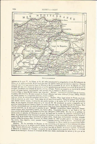 LAMINA ESPASA 34585: Mapa de Bizerta y alrededores