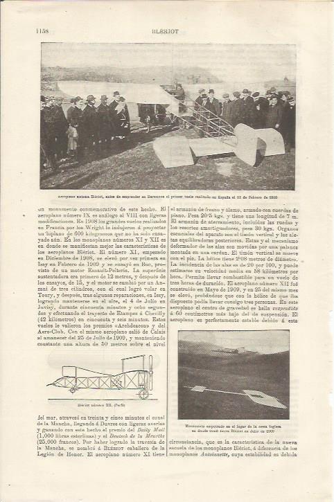 LAMINA ESPASA 34597: Aeroplano sistema Bleriot
